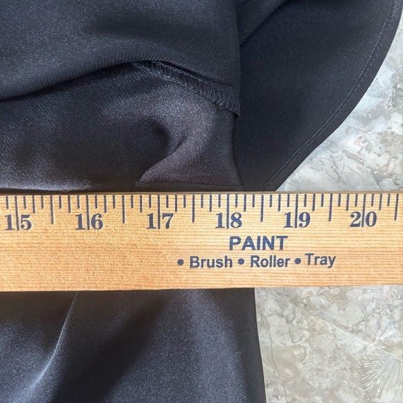 Express Black Satin Ruffle Camisole Tank Size M Holiday Glam / NYE Party Top - Picture 6 of 9